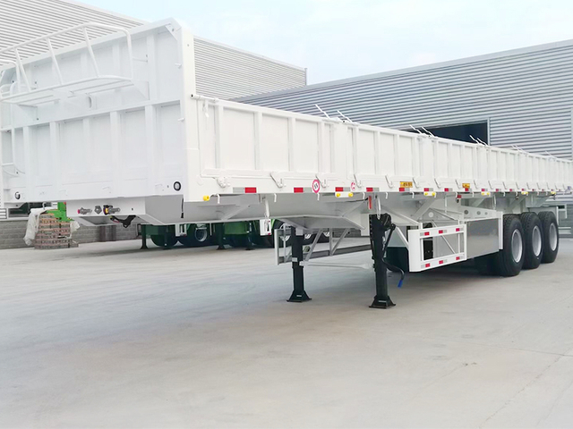 Tiga gandar mengangkut 60Ton barang kargo semi trailer dinding samping