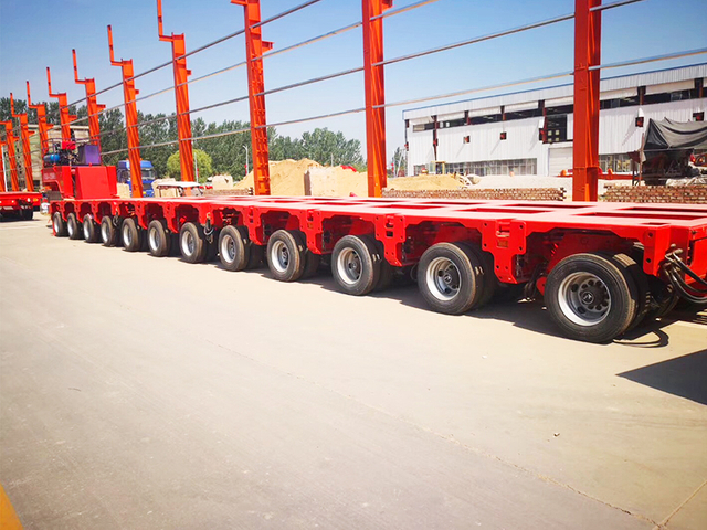 Mesin tugas berat 150T mengangkut semi trailer tempat tidur rendah modular